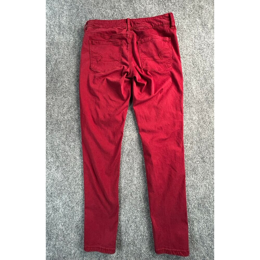 American Eagle Next Level Super Stretch Jeggings Girls Size 8 Burgundy - Picture 2 of 9